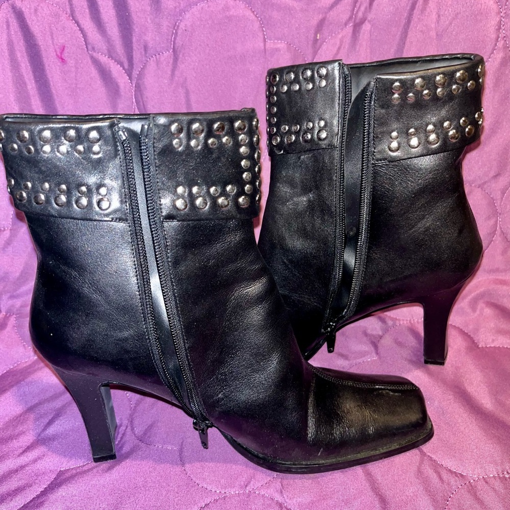 Studded Black Ankle Boots